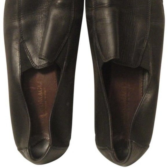 Bruno Magli Black Leather Mens Loafers Driving Flats size 10B? Italy main image 5